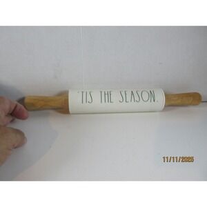 Rae Dunn Rolling Pin Tis The Season Christmas Kitchen Baking Decor